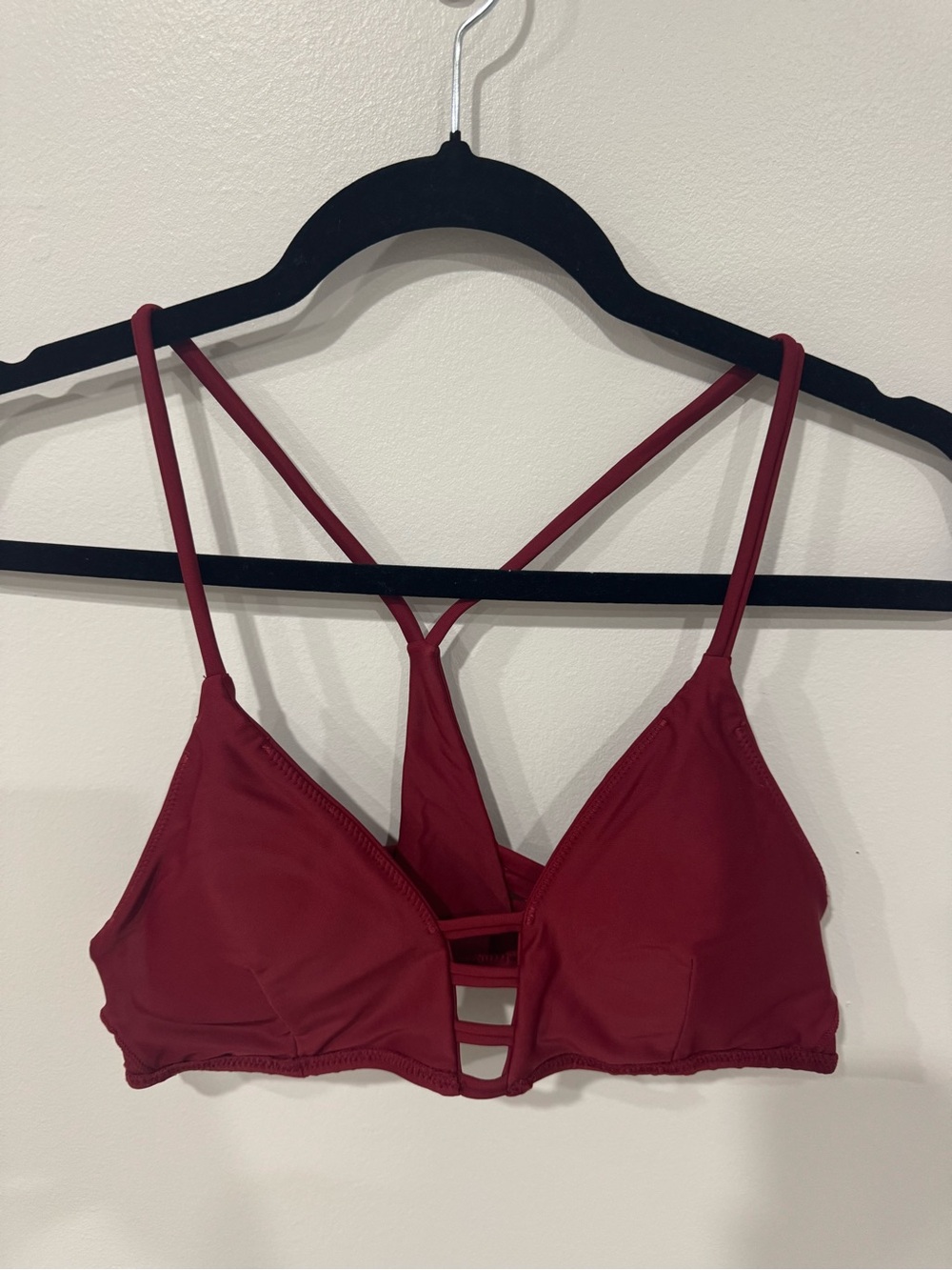 Cupshe Wine Red Strappy Bralette